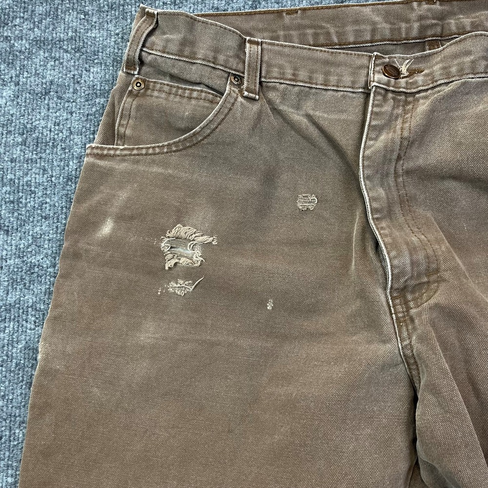 Dickies Carpenter Pants Men's Brown Canvas High Rise Relaxed Workwear - 38X29.5 - Picture 8 of 16